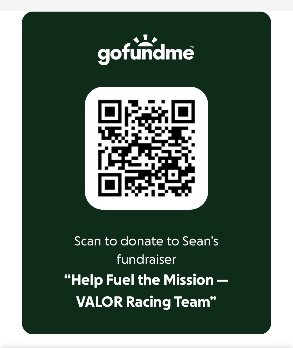 Original VALOR Racing Team GoFundMe QR code